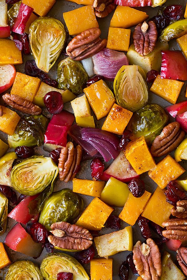 Easy Autumn Roasted Veggies with Apples & Pecans Recipe