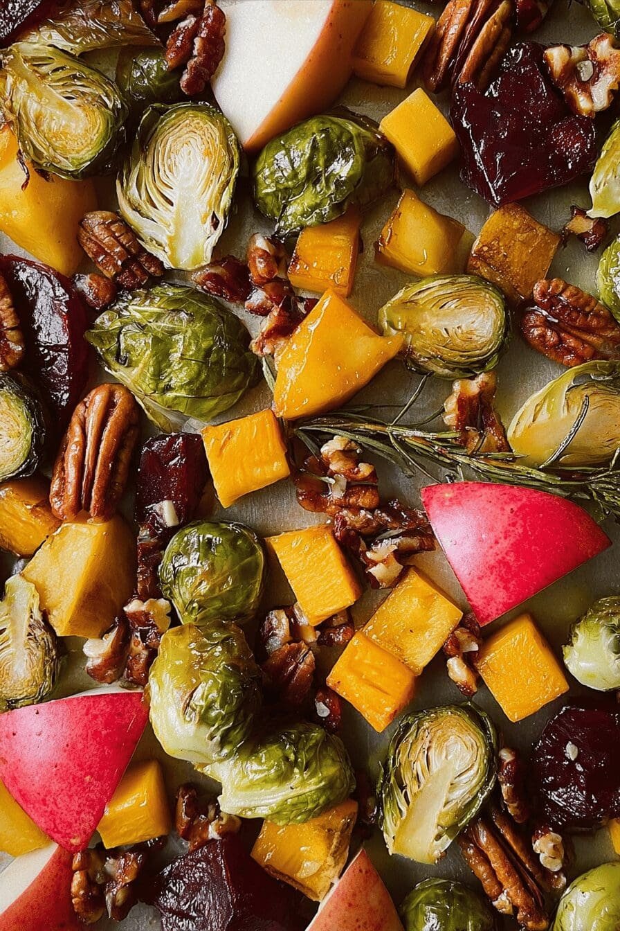 Sweet & Savory Fall Side: Roasted Veggies, Apples & Pecans